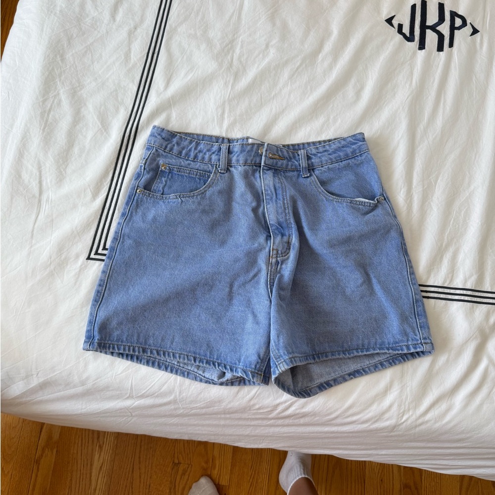 Princess Polly Blue Jean Shorts High-Waisted Vintage-Inspired